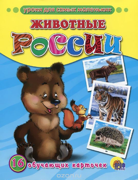 Скачать книгу "Животные России (набор из 16 обучающих карточек)"