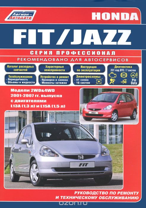 Honda Fit / Jazz. Модели 2001-2007 гг. выпуска с двигателями L13А (1,3 л), L15A (1,5 л). Руководство по ремонту и техническому обслуживанию