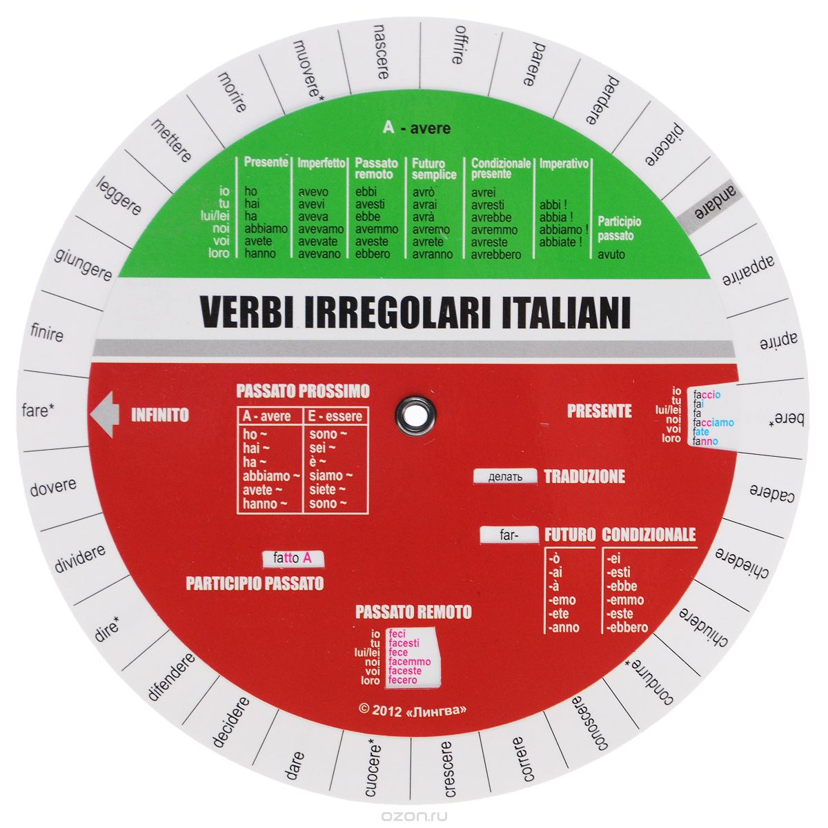 Скачать книгу "Verbi irregolari Italiani / Итальянские неправильные глаголы. Таблица"