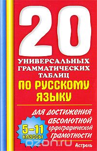 20 универсальных грамматических таблиц по русскому языку для достижения абсолютной орфографической грамотности. 5-11 классы